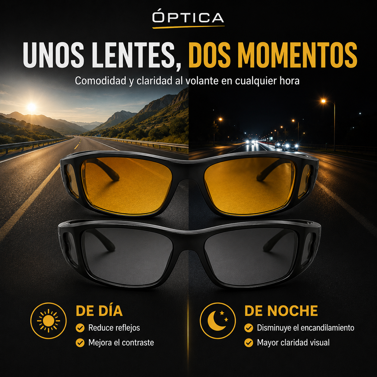 ÓPTICA™ - Visión Clara y Cómoda de Día y de Noche