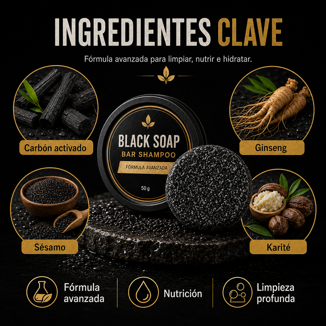 Y - BARRA SHAMPOO NEGRO ANTI CANAS