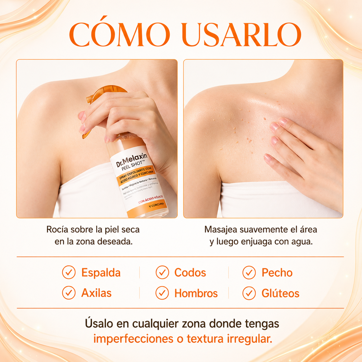 Dr. Melaxin Peel Shot 🍊 Spray Exfoliante y Aclarador ✨