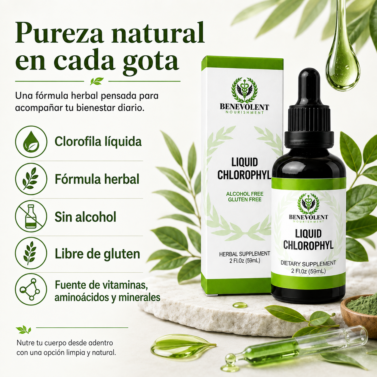 Clorofila Benevolent - Pureza natural que se siente