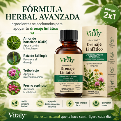 Gotas Vitaly® - Reduce tu retención de líquidos de forma natural