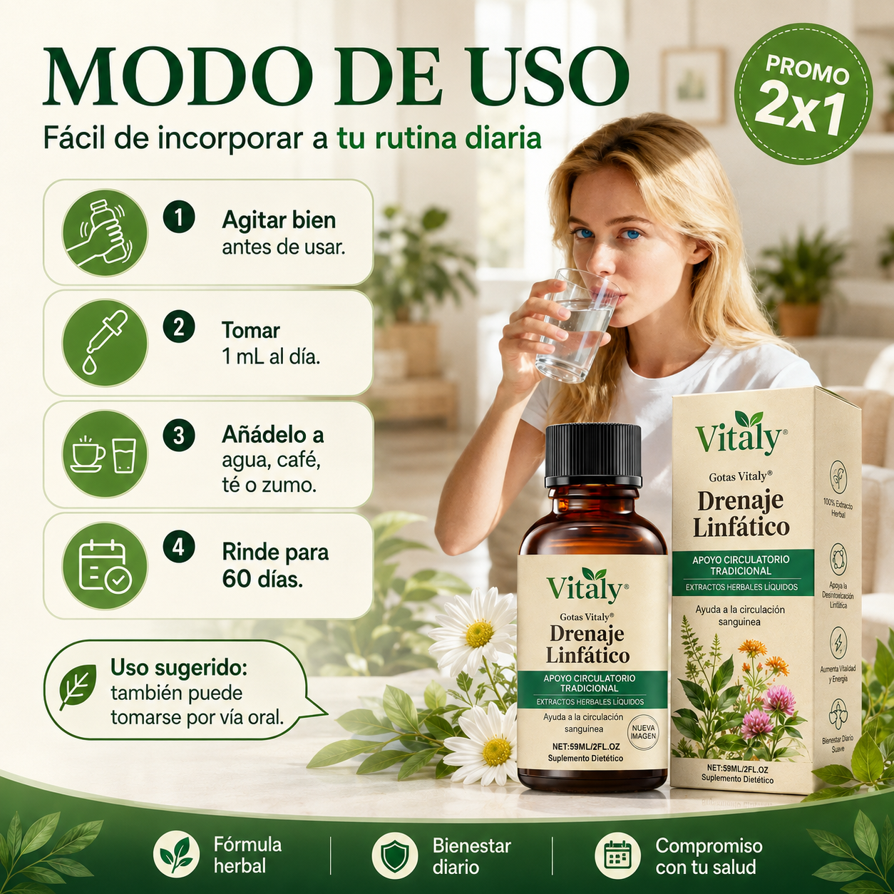 Gotas Vitaly® - Reduce tu retención de líquidos de forma natural