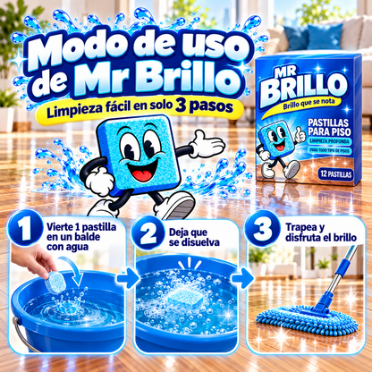 Mr. Brillo® - Deja tu Casa Brillante y Sin Mugre Pegada con 36 Pastillas