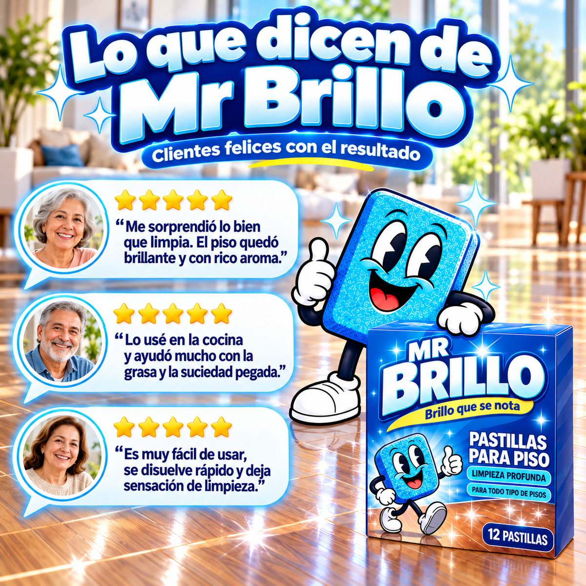 Mr. Brillo® - Deja tu Casa Brillante y Sin Mugre Pegada con 36 Pastillas