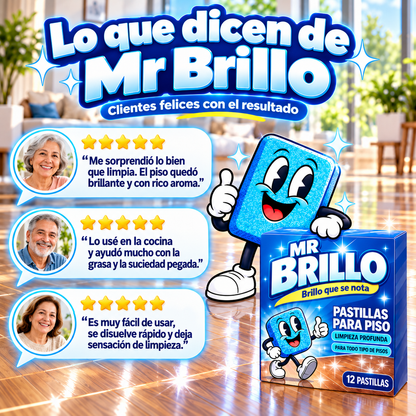 Mr. Brillo® - Deja tu Casa Brillante y Sin Mugre Pegada con 36 Pastillas