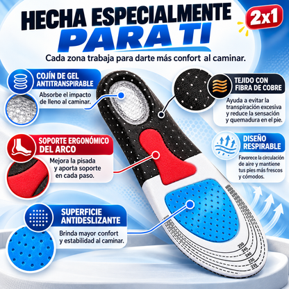 PLANTILLAS GEL ORTOPÉDICAS AJUSTABLES
